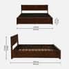 Jivanta Hydraulic Solid Wood Bed Queen Size in Tobacco Colour