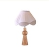 Devansh Off-White Cotton Vintage  Lamp With Wood Base (12X20.3)