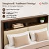 AIAN Darby Queen Size Hydraulic Storage Bed in Walnut Colour