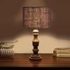 Devansh Grey Jute   Table Lamp With  Wood Natural Base (7X17.5 Inches)-17