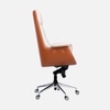Flow Leatherette High Back Office Chair In Cream And Tan Colour