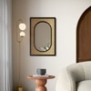 Veya Solid Wood and Cane Mirror in Black Finish