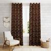 Golden Velvet Abstract Pack of 2 Pieces Blackout Window Curtain