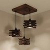 Star Brown Solid Wood Cluster Hanging Light