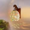 Devansh Solid Wood Electric Wall Light in Brown Colour with Multi Shade Count of 1 Light