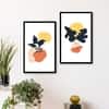 The Castle Decor Boho Abstract Botanical Wall Art Set of 2 Design 4 11x17 Inch