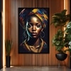 The Castle Decor Abstract African Woman Wall Art Framed Painting 20x30 Inch