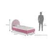 Shoodle Engineered Wood Bed in Pink Colour