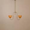 Lior Handicrafted Pendant Lamp in Antique Silver Brass finish and Amber Colour