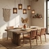 Ventus 5 Series Brown Solid Wood Cluster Hanging Light