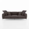 Regalon Low Profile 4 Seater Sofa with Slim Metal Legs Brown