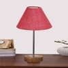 Devansh Pink Jute Table Lamp With  Natural  Wood Base  & Steel Pipe (10X16.25 Inches)-35