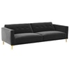 Calisa 3 Seater Pull Out Sofa cum Bed  in Dark Grey Colour