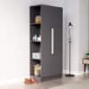 Hexa Red Wooden 1 Door Wardrobe with Hanging Space in Slate Grey Colour