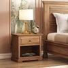Tuscany Solid Wood Bedside Table in Natural Teak Finish