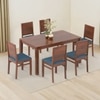 Atlas Solid Wood 6 Seater Compact Dining Table With Atlas Dining Chairs