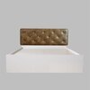Chestnut Bed With Premium Leatherette Fabric And Hydraulic Storage - Queen Bed