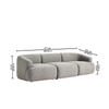 Zenliving Wood 3 Seater With Upholstery Non Storage Sofa In Grey Colour