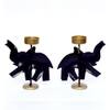 Desert Art Metal Handpainted Elephant Tealight Holder Set of 2