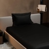 Stoa Paris 300TC UltrSatin Single Bedsheet Set Satin Single Midnight Black