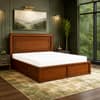Sahaj Solid Wood Compact Queen Bed Box Storage Provincial Teak Finish Mattress 60 x 72 Inches