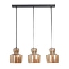 CORALIE Cluster Hanging Light In Amber Glass And Black Finish Metal
