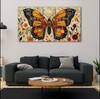 The Castle Decor Butterfly Wall Painting Wooden Framed 27x48 Inch