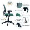 Goolda Low Back Ergonomic Chair in Dark Green Colour