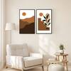 The Castle Decor Boho Abstract Botanical Wall Art Set of 2 Design 9 11x17 Inch