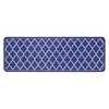 Luxe Home Quatrefoil Design Combo Kitchen Runner Mat- Blue (116x36 & 58x36 cm PC-2)