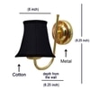 Devansh Gold Wall Mounted Lamp With Black Cotton Shade