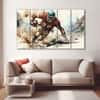 The Castle Decor Rugby Wall Art Set of 5 Digital Painting 27x48 Inch