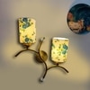 Devansh Metal Electric Wall Light in Gold Colour with Multi Shade Count of 2 Lights