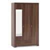 Hilton 3 Door 2 Drawer Wardrobe With Mirror and Lock in Chestnut Acacia Finish