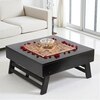 Bradford Sheesham Wood Contemporary Square Foldable Coffee Table In Extra Dark Mahagony Finish