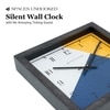 Blue, White and Yellow Color-Block Dial  Wood Wall Clock