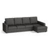 Apollo Sofa (Colour : Steel, Cushion : Hard, Back Type : High Back, Seating Capacity : Right Aligned 3 Seater + Right Aligned Chaise + Ottoman)