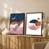 The Castle Decor Boho Abstract Botanical Wall Art Set of 2 Design 6 11x17 Inch