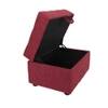 Doe Buck Tufted Storage Ottoman Bench in Maroon Colour Fabric