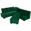 Melo 3 Seater Left Sectional Velvet Sofa Cum Bed in Green colour