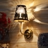 Devansh Metal Electric Wall Light in Gold Colour with Black Shade Count of 1 Light