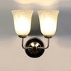 Devansh Metal Electric Wall Light in Steel Colour with White Shade Count of 2 Lights