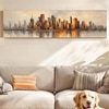 Modern Urban Skyline Canvas Wall Art 12 x 46 Inch