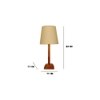 Babel Wooden Table Lamp with Brown Base and Premium White Fabric Lampshade