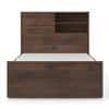 Amy Engineered Wood Single Size Box Storage Bed In Classic Walnut Finish