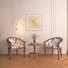 Florence Armchair in Carmine Cassia Colour and Teak Finish