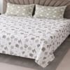 White Floral Cotton 400 Tc Flat Super King Size Bedsheet With 2 Pillow Covers