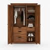 Claire Solid Sheesham Wood 2 Door Wardrobe In Rustic Finish