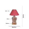 Devansh Conical Pink Jute Shade Lamp With Wood & Mosaic Glass Base For Decoration/Office/Home/Gifting/Study For Decoration/Office/Home/Gifting/Study -(10X10X14.5) Inches -A