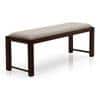 Oribi Dining Bench In Mahogany Finish With Wheat Brown Fabric